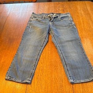 Classic Blue Denim Capris